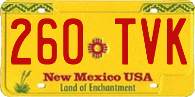 NM license plate 260TVK
