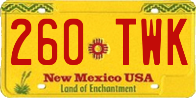 NM license plate 260TWK