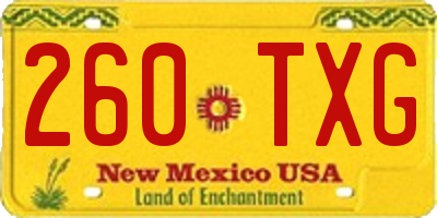 NM license plate 260TXG
