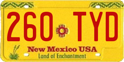 NM license plate 260TYD