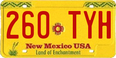 NM license plate 260TYH