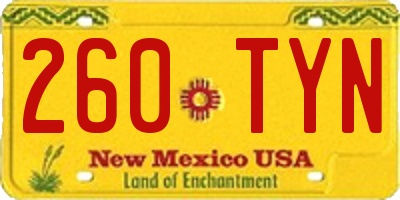 NM license plate 260TYN