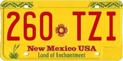 NM license plate 260TZI