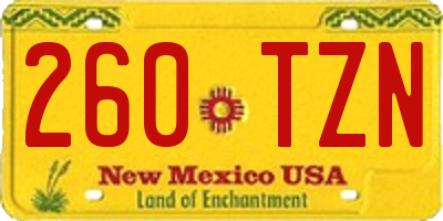 NM license plate 260TZN