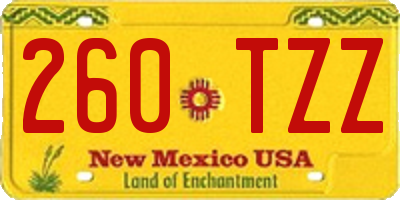 NM license plate 260TZZ