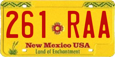 NM license plate 261RAA