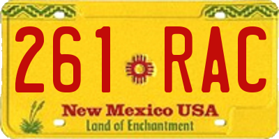 NM license plate 261RAC