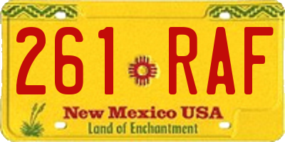 NM license plate 261RAF