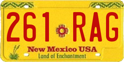 NM license plate 261RAG