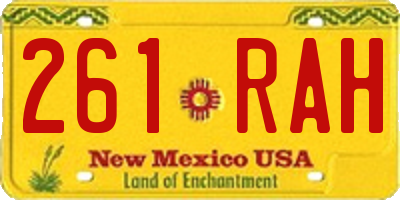 NM license plate 261RAH