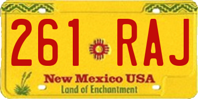 NM license plate 261RAJ