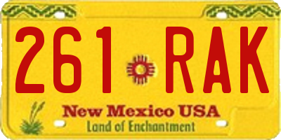 NM license plate 261RAK
