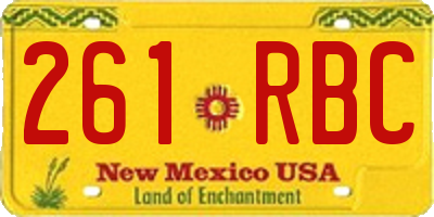 NM license plate 261RBC
