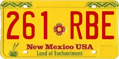 NM license plate 261RBE