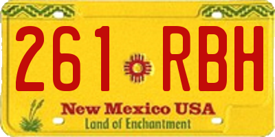 NM license plate 261RBH