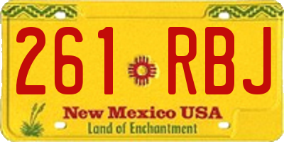 NM license plate 261RBJ