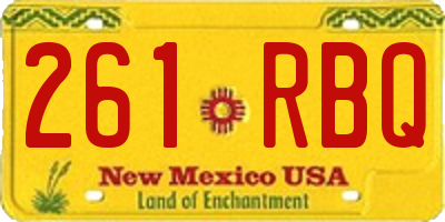 NM license plate 261RBQ