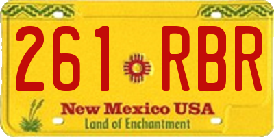 NM license plate 261RBR