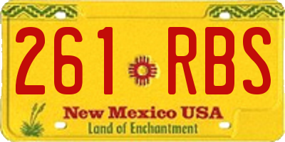 NM license plate 261RBS