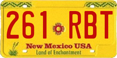 NM license plate 261RBT