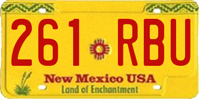 NM license plate 261RBU