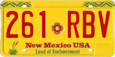 NM license plate 261RBV