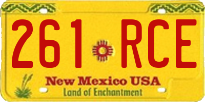 NM license plate 261RCE