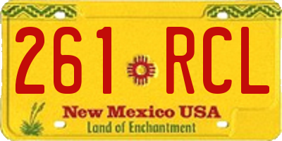 NM license plate 261RCL