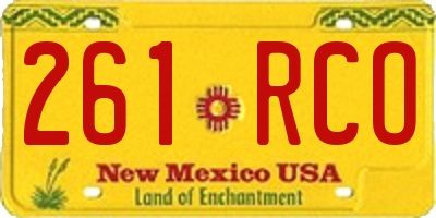 NM license plate 261RCO