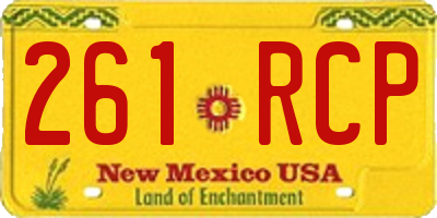 NM license plate 261RCP