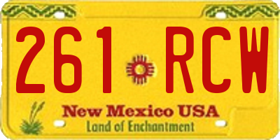 NM license plate 261RCW