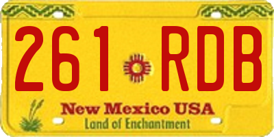 NM license plate 261RDB