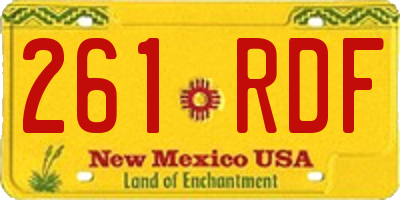 NM license plate 261RDF