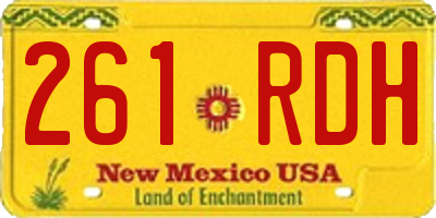 NM license plate 261RDH