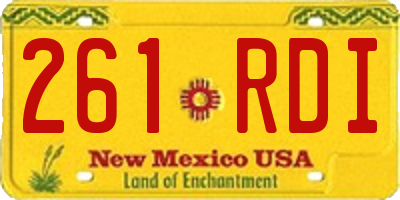 NM license plate 261RDI