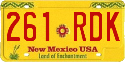 NM license plate 261RDK