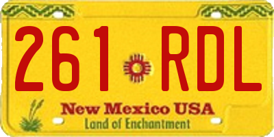 NM license plate 261RDL