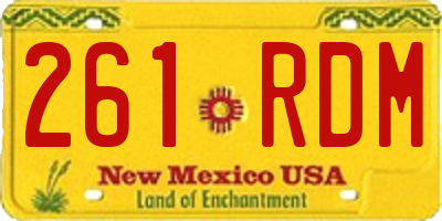 NM license plate 261RDM