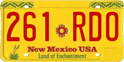 NM license plate 261RDO