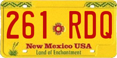 NM license plate 261RDQ