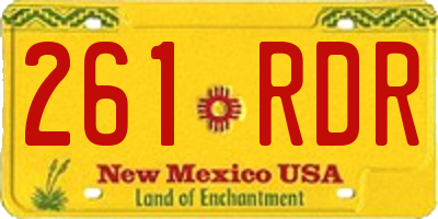 NM license plate 261RDR