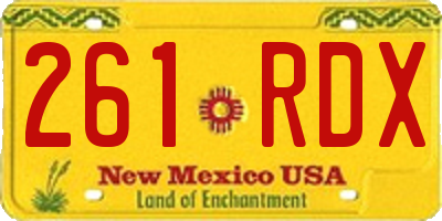 NM license plate 261RDX