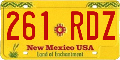 NM license plate 261RDZ