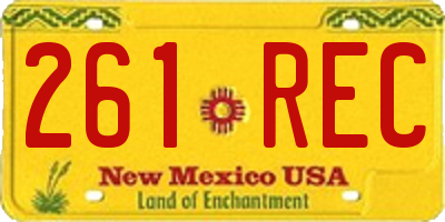 NM license plate 261REC