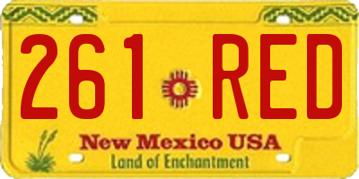 NM license plate 261RED