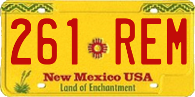 NM license plate 261REM