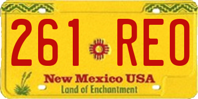 NM license plate 261REO