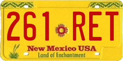 NM license plate 261RET