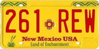 NM license plate 261REW