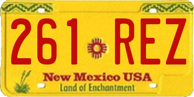 NM license plate 261REZ